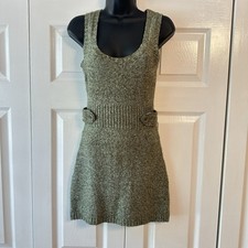J.J. Basics Womens Green Sleeveless Scoop Neck Sweater Knit Dress Small