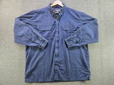 EOTAC Tactical Shirt Men's Large Blue Long Sleeve BDU Uniform Vented Zip Front