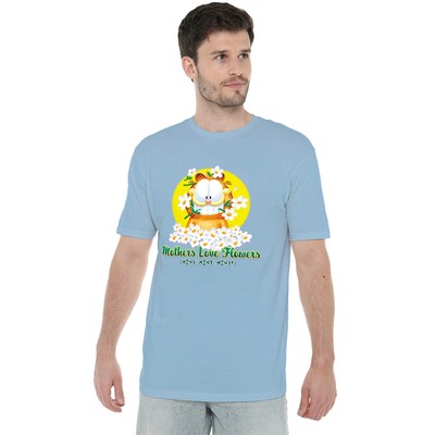 Garfield Mothers Love Flowers T-Shirt S-2XL, hellblau