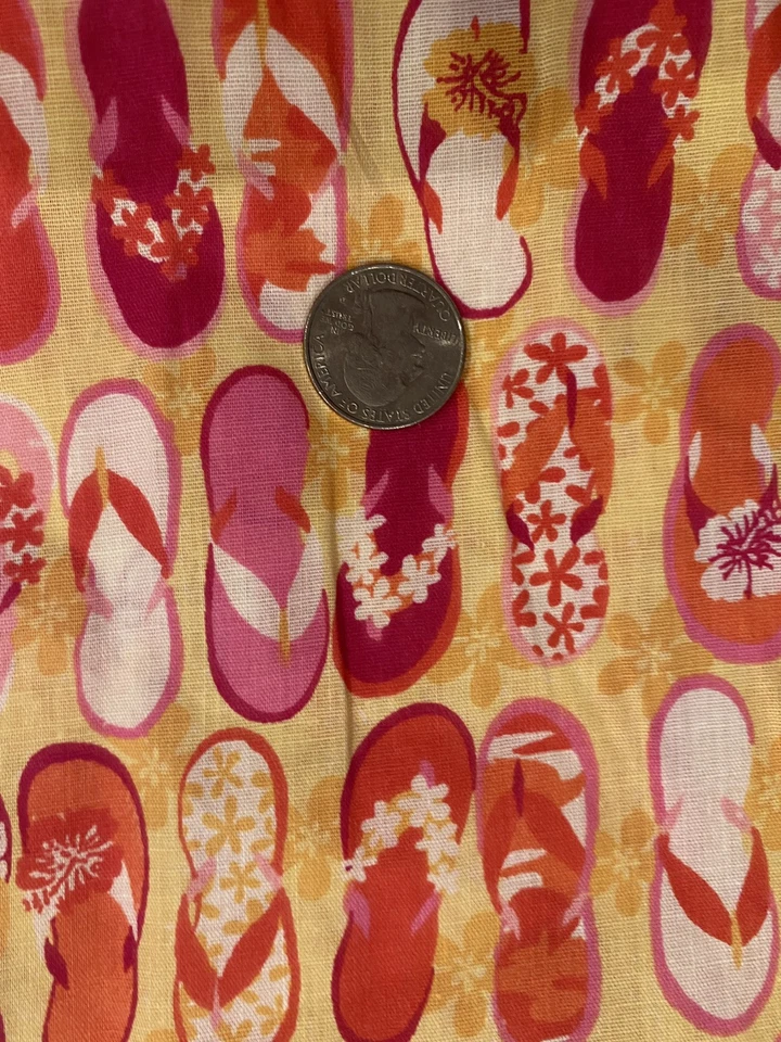 Sandal Print Hawaii Cotton Fabric 1 1/2 Yards x 44" Wide by Springs Creative - Image 2 of 4