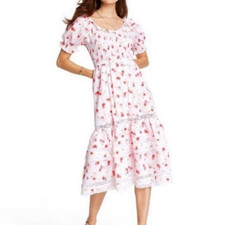 LoveShackFancy x Target Cosette Dress Cottagecore Floral Midi NWT Prairie XS 
