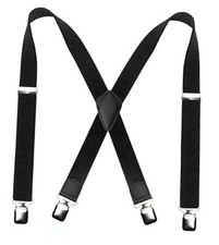 Mens Suspender with Very Strong Metal Clips 3.8cm Wide Heavy Duty Black1
