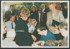 == Zambie. Bloc-feuillet ★★ In Memoriam "Diana et l'Humanitaire" — 1997 ==
