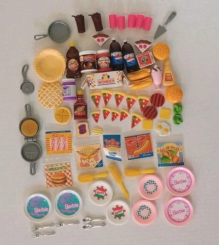 Vintage 1990s Barbie Food Fun Fixin’ Miniature Food Huge Lot Mixed Sets!