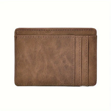 Ultra-Thin PU Leather Card Holder Wallet   Minimalist Design