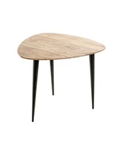 Couchtisch 52941 Akazie Schwarz Massivholz Metall 55X46X55 Cm Wohnzimmertisch