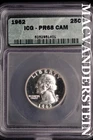 1962 Washington Quarter- Silver- ICG PR-68- Cameo Luster #SLM465