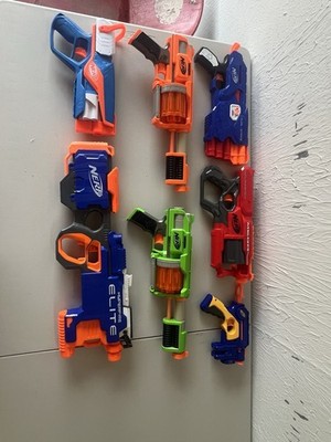NERF Guns Lot Of 7 Used Mega, Dart Tag, Hyperfire Elite Good Condition