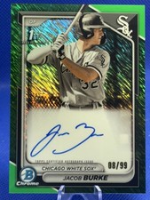 2024 Bowman Chrome Prospect Green Shimmer Refractor Auto JACOB BURKE   #8/99