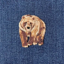 Brown Bear Applique Patch - Embroidered Animal Badge 2.25" (Iron Or Sew On)