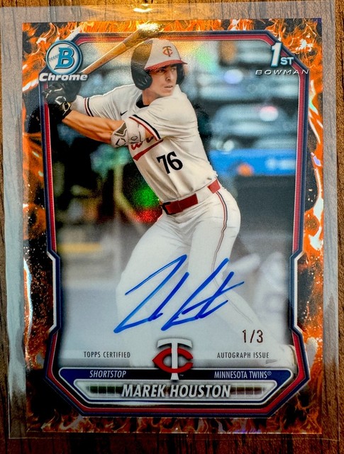 2026 Bowman Chrome Marek Houston 1st #/3 Autograph Fire Refractor  SSP  Twins