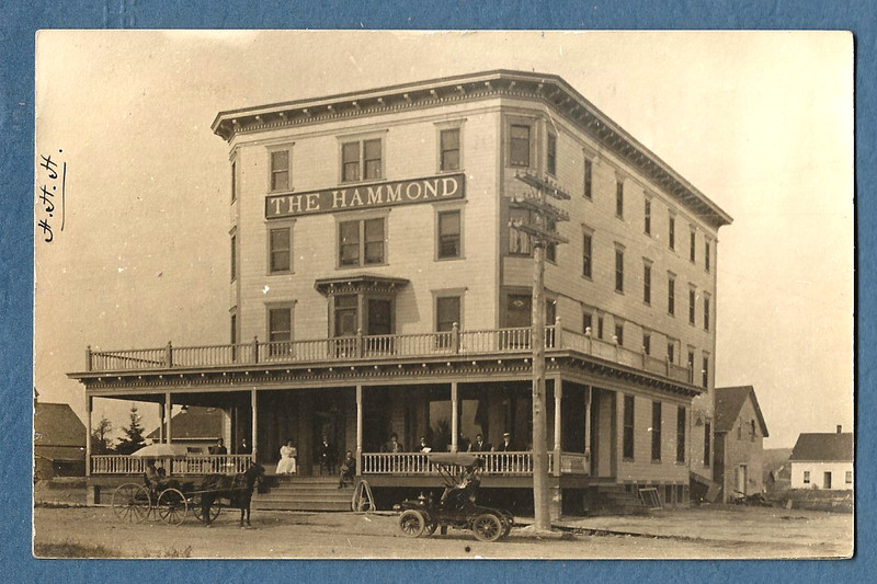1201   RPPC 1907 Postcard THE HAMMOND Hotel Van Buren Me Aroostook Maine