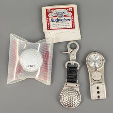 Vintage RadioShack Datrek Golf Watch Lot Budweiser Tees Ultra Golf Ball Set