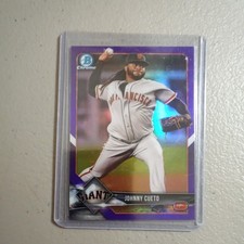 2018 Bowman Chrome, Johnny Cueto, Card #43, Purple Refractor,  #033/250