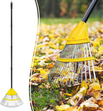 Garden Rake for Leaves 72??, 22 Tines Metal Leaf Rakes for Lawns with 18?? Wide