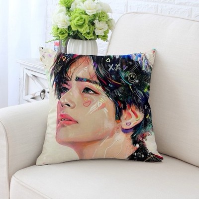 BTS V Ölbild Kissenbezug 40×40 cm