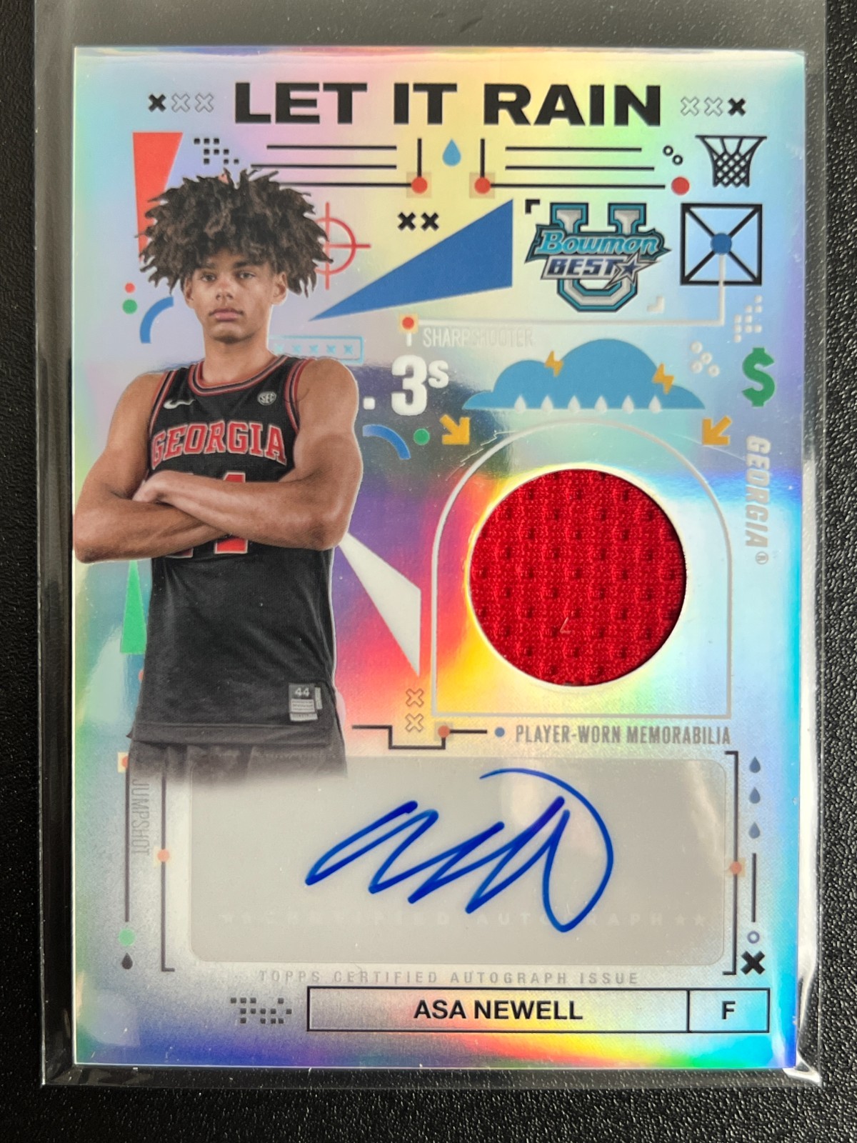 2024-25 Bowman University's Best - Asa Newell Let It Rain Relic Auto Refractor