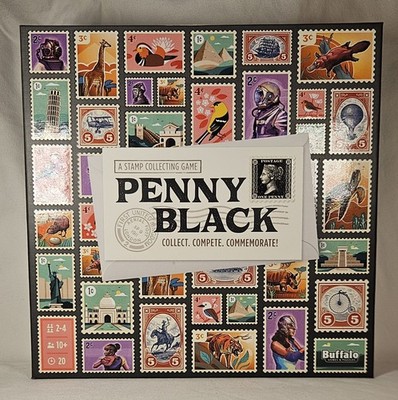 Penny Black Stamp Collecting Board Game - Buffalo Games - Complete - VGUC
