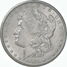 AU+ 1901-O Morgan Silver Dollar (1 coin)