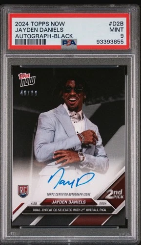 2024 Topps NOW Jayden Daniels On Card Auto Black RC #46/99 Commanders  🔥 🔥