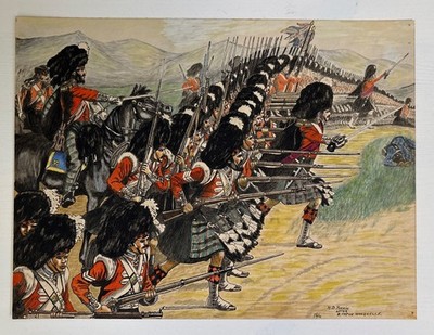 H.D. Parkin After R. Caton Woodville - Battle of Alma - Battle Art 1932