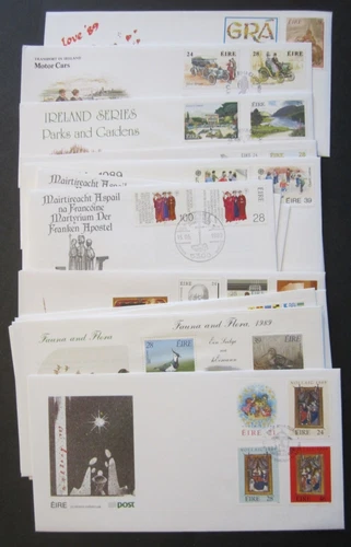 Eire - Ireland, 15 First day covers, 1989.  Birds, Motor cars