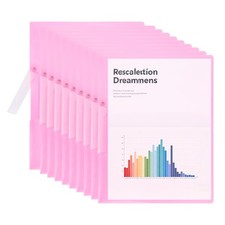 15 Pack 11.8"x9" Clear Report Covers with Swing Clip for Resume, Pink