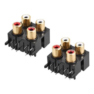 AV Concentric Outlet 4   Female Jack 8-Pin Connector Socket Panel Mount 2pcs *vy