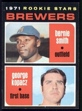 1971 Topps #204 Brewers 1971 Rookie Stars (Bernie Smith / George Kopacz) RS, RC