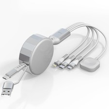 Retractable Multi Charger Cable for Apple Watch - 4 in 1 Multi Charging Cable...
