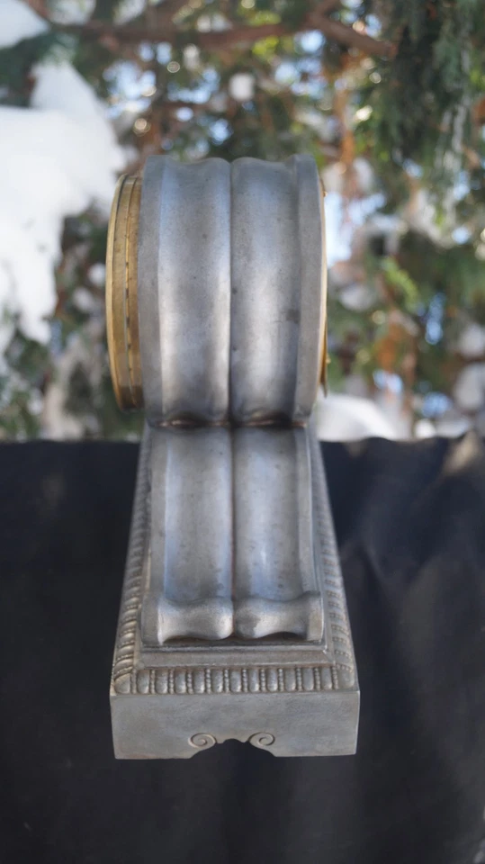 Antiguo Reloj C 1901 Ansonia GREENWICH Spelter Tambour Mantle - VER VIDEO - RARO Foto 4 de 4