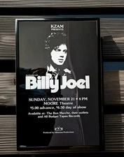 Billy Joel 1976 Seattle, WA Framed Concert Poster