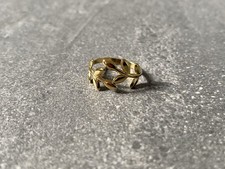Gold Stainless Steel Adjustable Ring  Olive Leaf Light