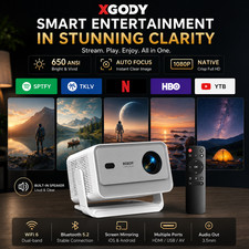 4K Smart Projector Android LED 5G WiFi Bluetooth 25000LMS Office Home Theater