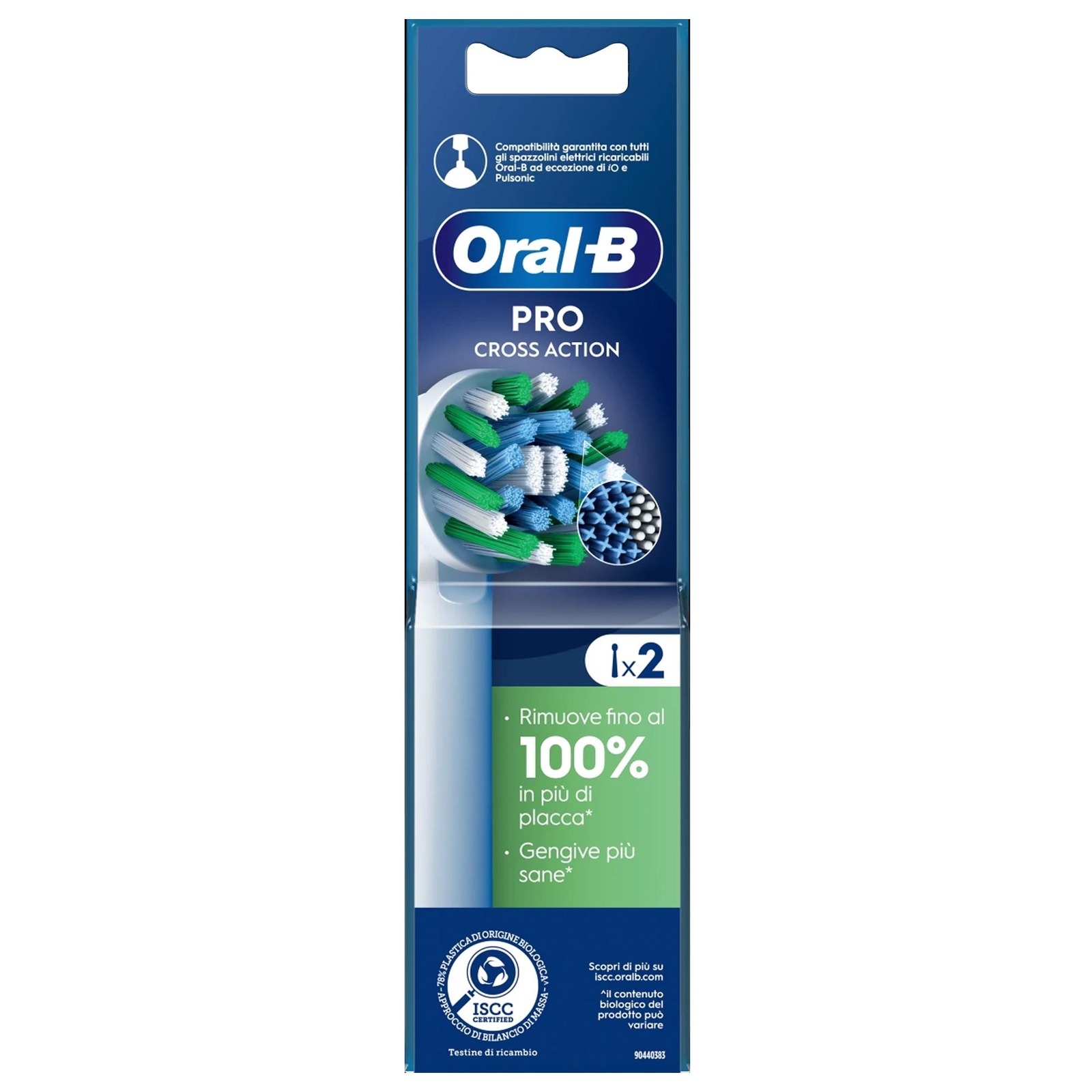 ORAL-B TESTINA DI RICAMBIO PER PRO CROSS ACTION SPAZZOLINO ELETTRICO 2P