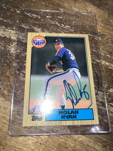 Vintage Nolan Ryan 1987 Topps Signed Autograph  #757Card Houston Astros With COA