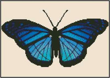 Butterfly Blue and Black Counted Cross Stitch Chart No.29-100 