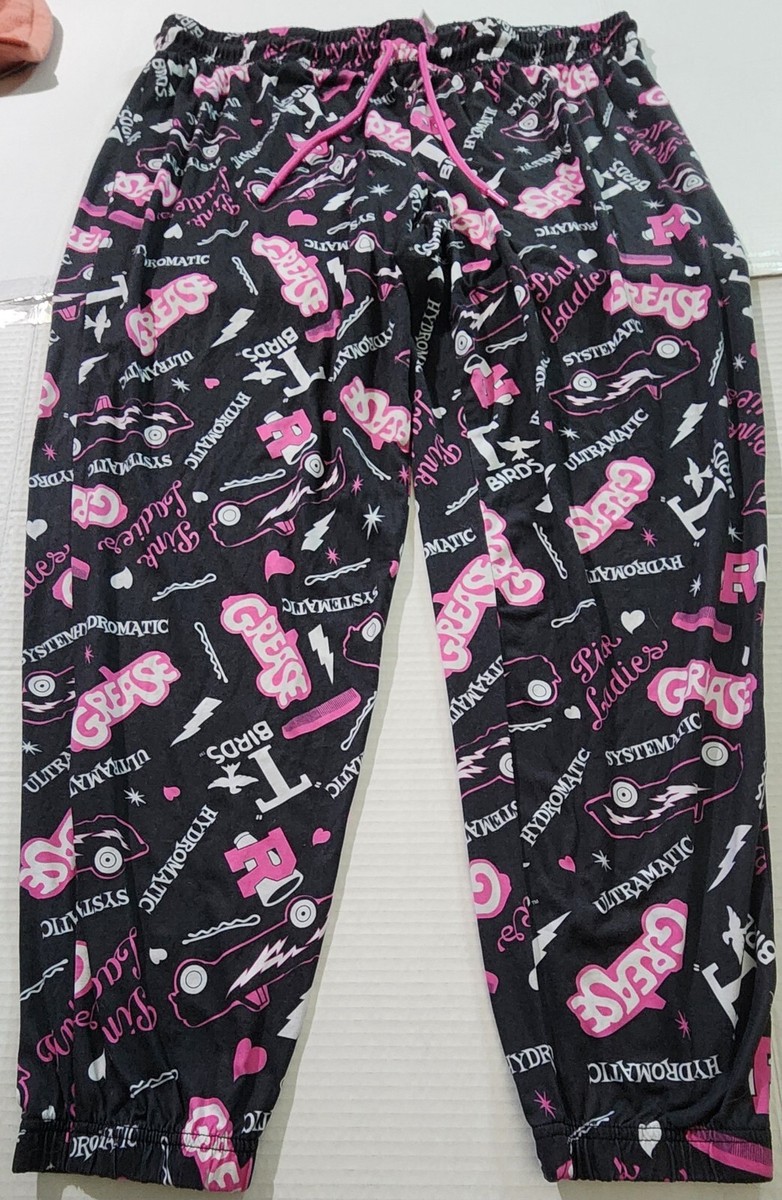Grease Pajama Pants Movie Black And Pink Size Women's XL 16/18