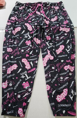 Grease Pajama Pants Movie Black And Pink Size Women's XL 16