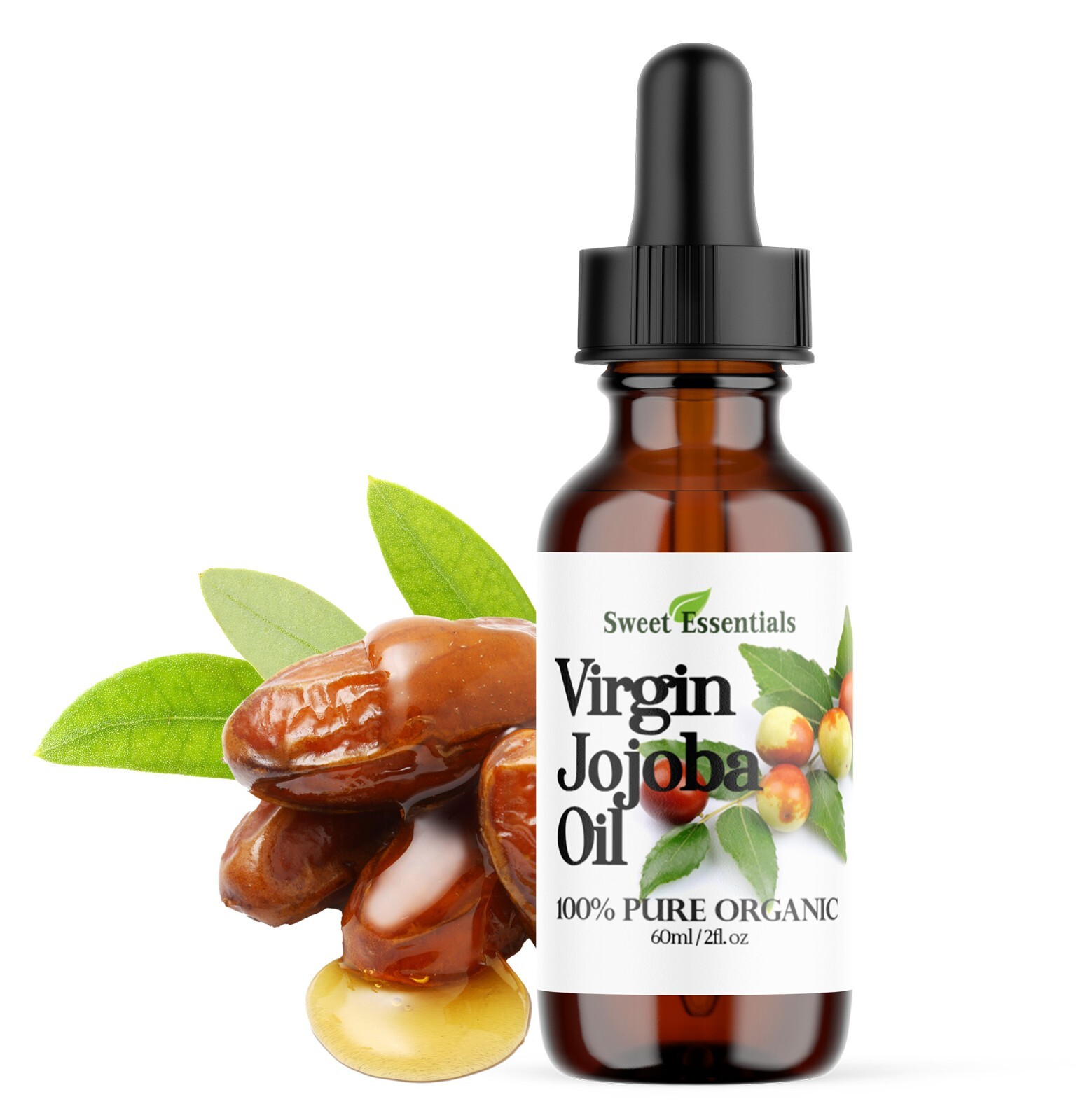 Organic Virgin Jojoba Oil, 2oz Glass Bottle, Imported From A