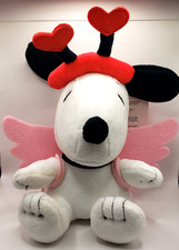 Snoopy Peanuts Hallmark Cupid Valentine Love Plush Stuffed Animal 9" Pink Wings