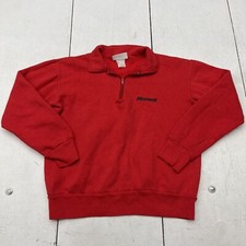 Vintage Bassett Walker Red Microsoft Logo Long Sleeve 1/4 Zip Pullover Adult M