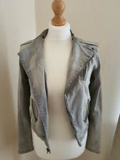 J Brand Ladies Washed Grey Moto Motorcycle Jacket Size M