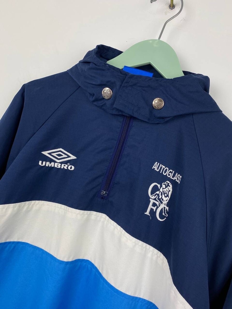 Chelsea 1990s Vintage Training Football Soccer Jacket Umbro Sz XS