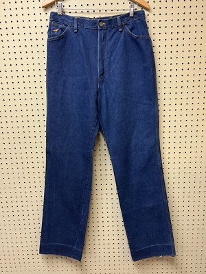 Vintage women's wrangler orange Leather tag denim Mom jeans USA SZ
