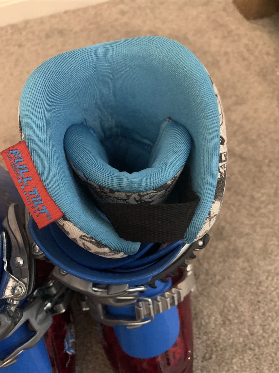 Full Tilt Booter Transparent Red Blue Ski Boots Youth Size 18-18.5