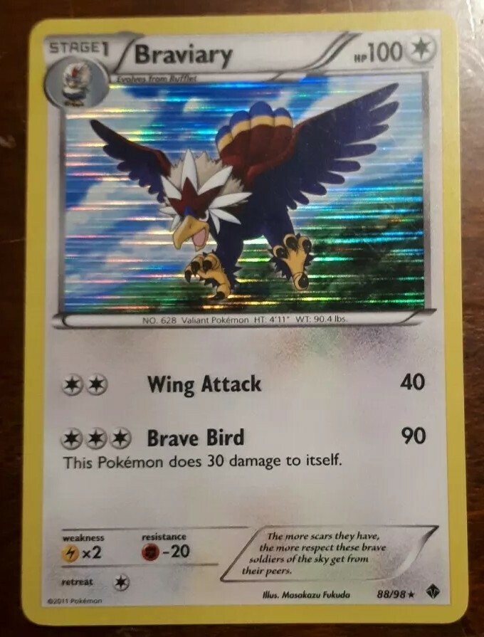 Braviary 88/98 HOLO RARE Pokemon BW2 Emerging Powers Near Mint