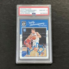 2016-17 Panini Optic #197 Willy Hernangomez Signed Card AUTO 10 PSA Slabbed RC K