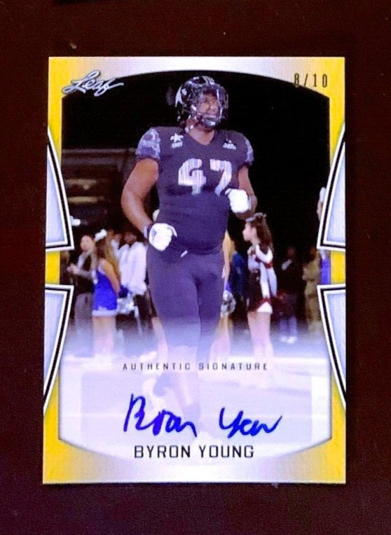 BYRON YOUNG Alabama - Las Vegas Raiders 2019 Leaf AUTOGRAPH #'d 8/10 | eBay
