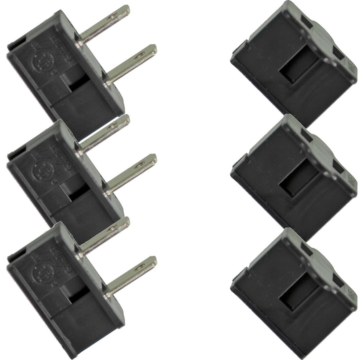 6 Pack Male & Female Zip Plugs Slide-On Connector Outlet SPT-1